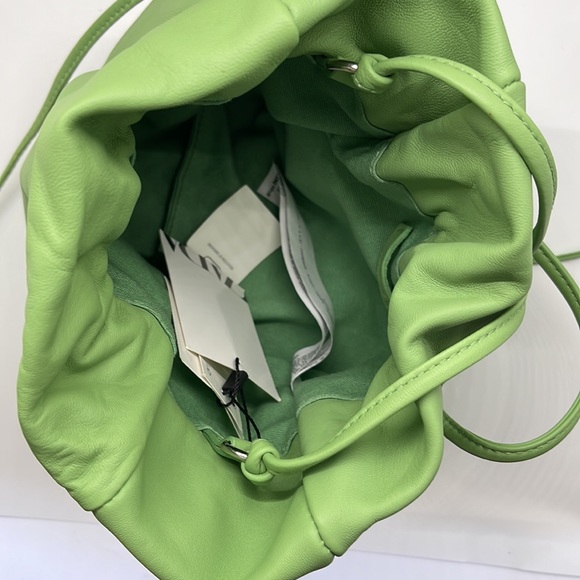 NWT Zara green goat leather drawstring bag - Picture 5 of 6